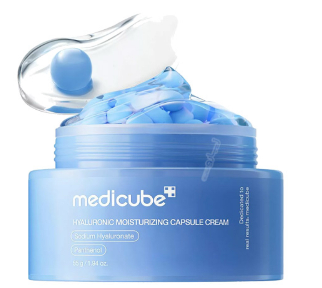 کرم کپسولی آبرسان هیالورونیک اسید مدی کیوب Medicube Hyaluronic Moisturizing Capsule Cream 55g