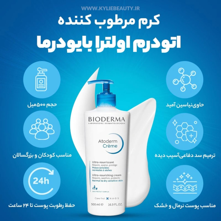 کرم آبرسان و مرطوب کننده بایودرما پوست نرمال تا حساس خشک
